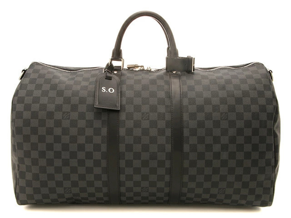 Louis Vuitton Keepall Bandouliere Damier Graphite Black Boston Bag